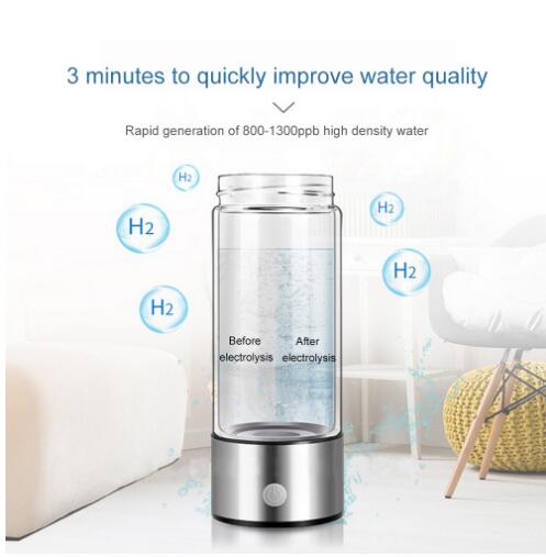 Hydrogen Rich Alkaline Water Ionizer Rechargeable Glass Bottle