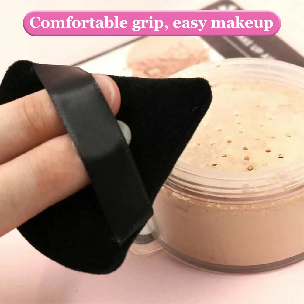 2/6Pcs Triangle Powder Puff Face Makeup Sponge Velvet Cosmetic Puff Blender